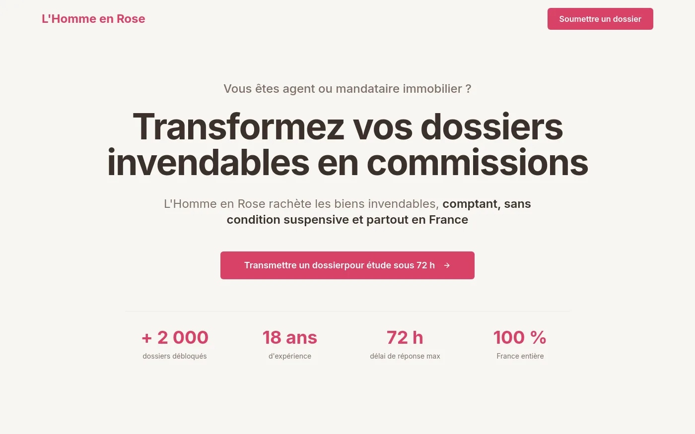 Aperçu du site L'Homme en Rose